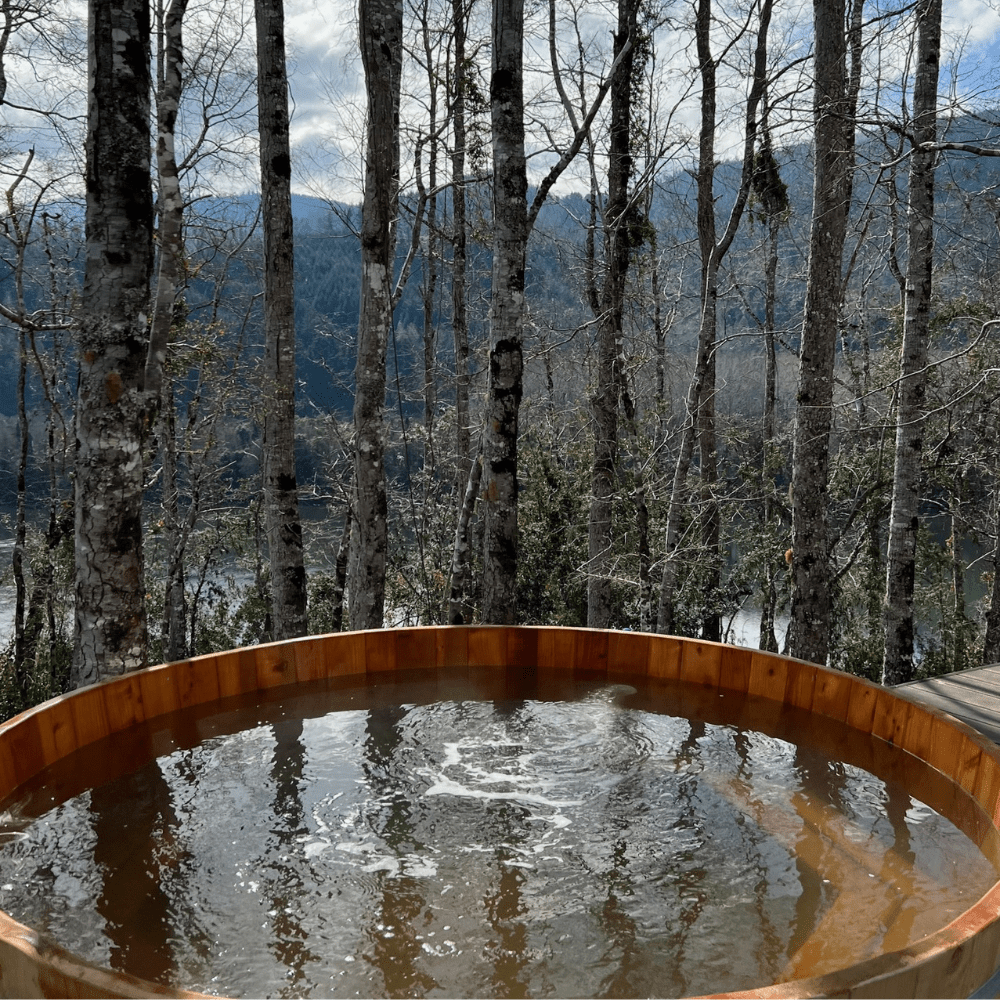 Tinas Ciprés Tina de madera Ciprés Premium con calefacción a gas